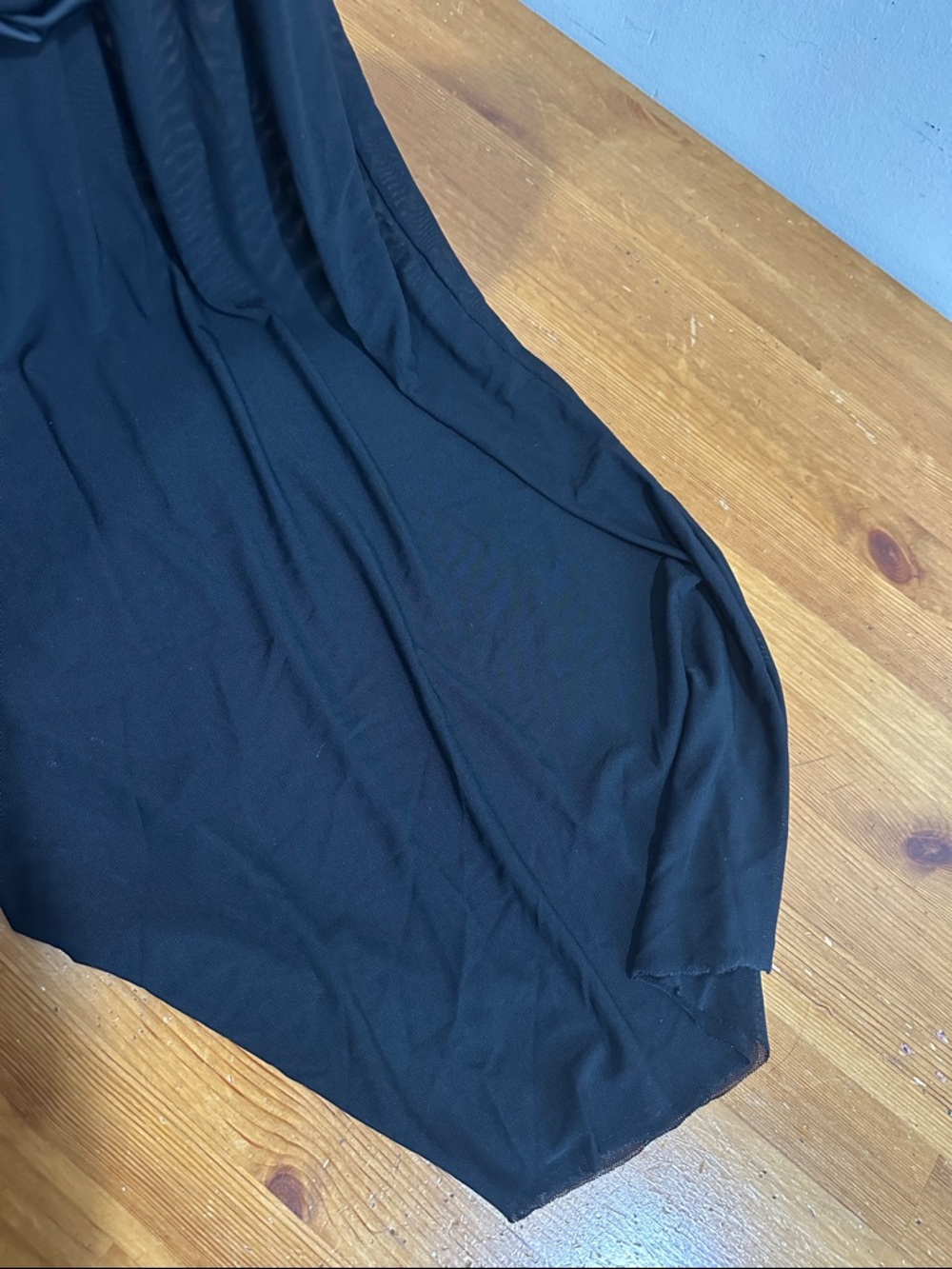 Meshki Black Sheer Ruched Maxi Dress - Picture 12 of 12